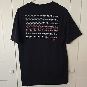 Guy Harvey Black Graphic T-Shirt Thin Red Line